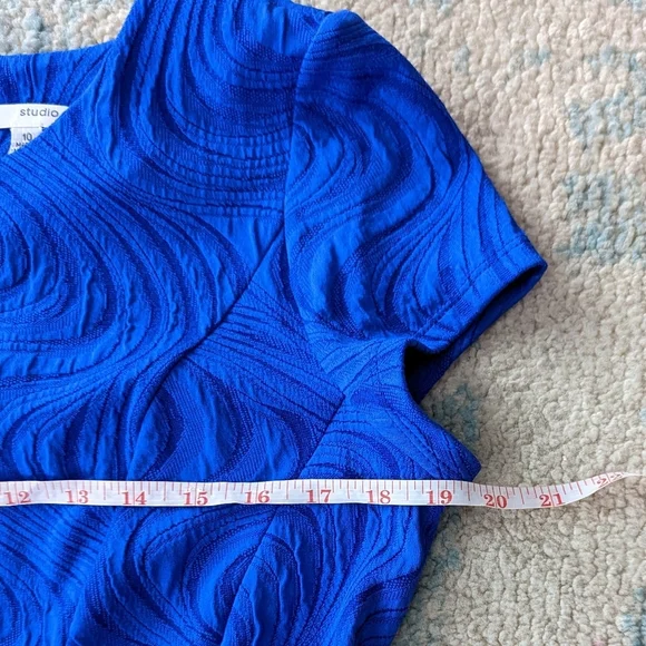 Studio One New York Blue Fit and Flare Dress Size 10 - Picture 8 of 9
